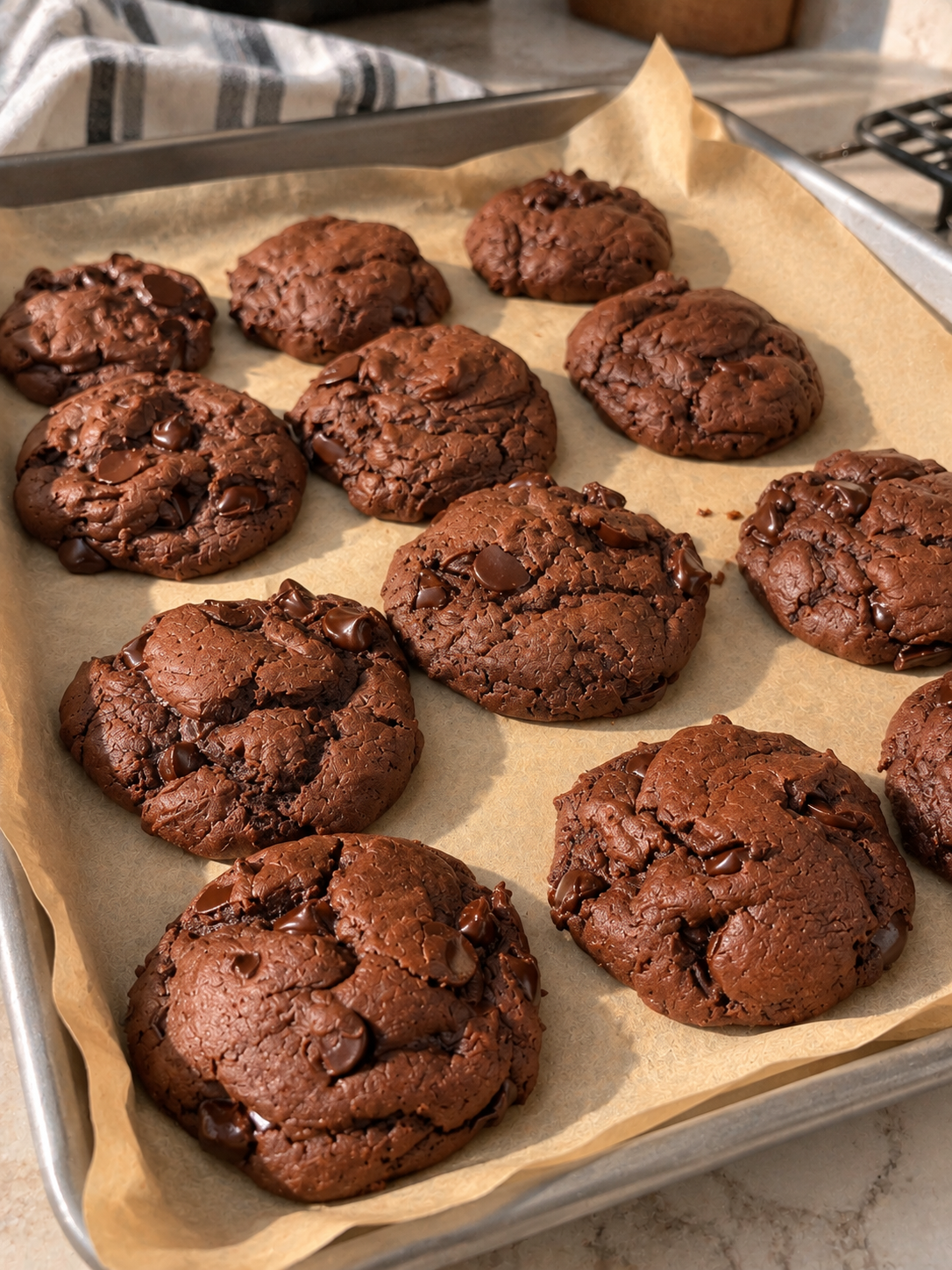 Fresh baked cookies close up