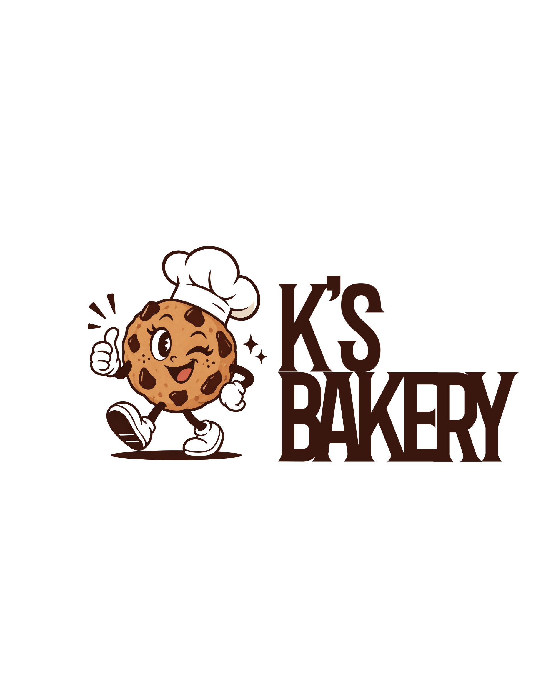 K's Bakery logo with cookie mascot